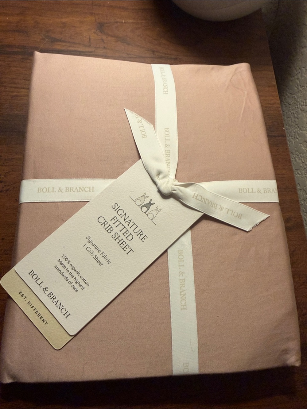 Boll & Branch Signature Fitted Crib Sheet - Blush Pink